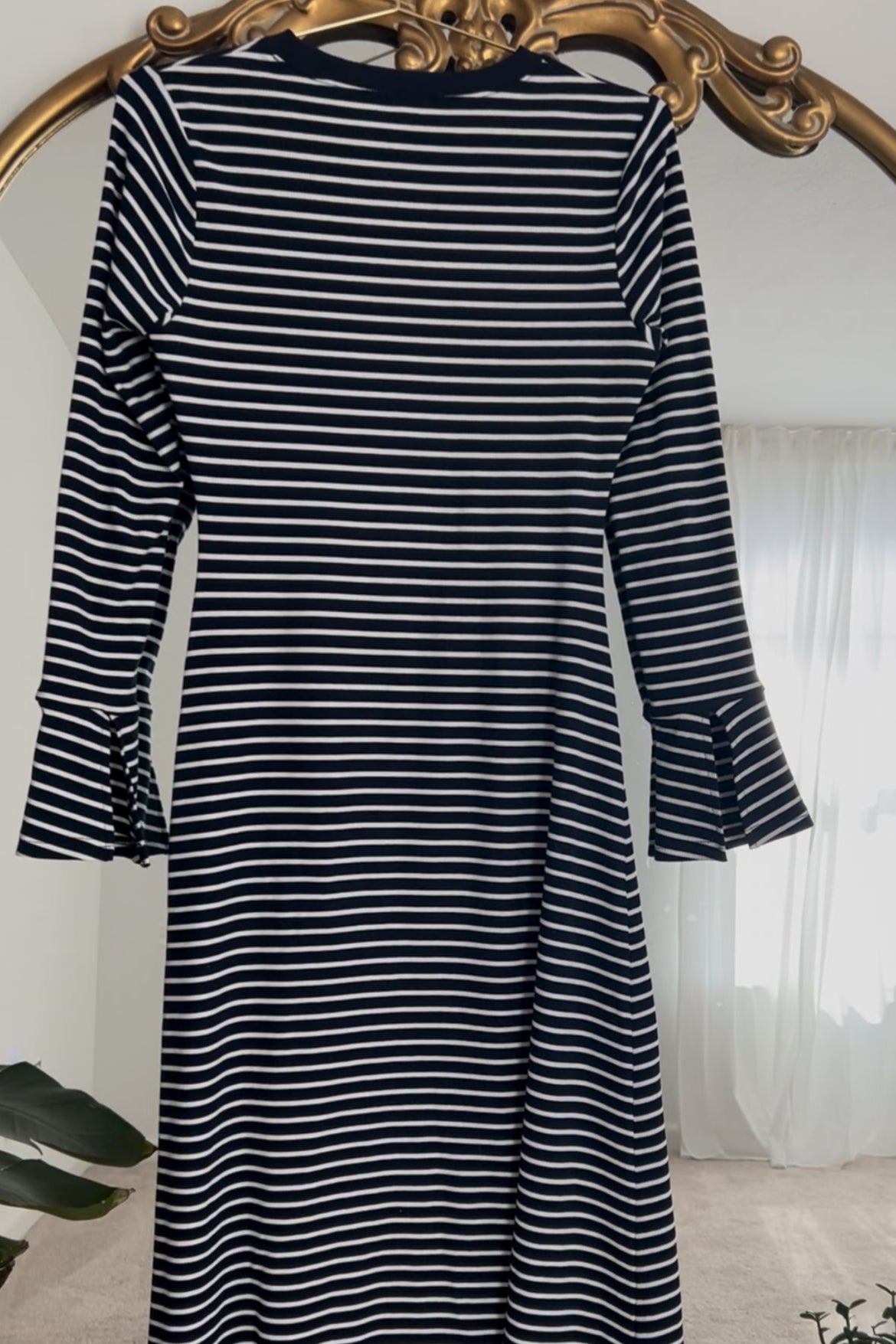 Navy Striped Maxi Dress