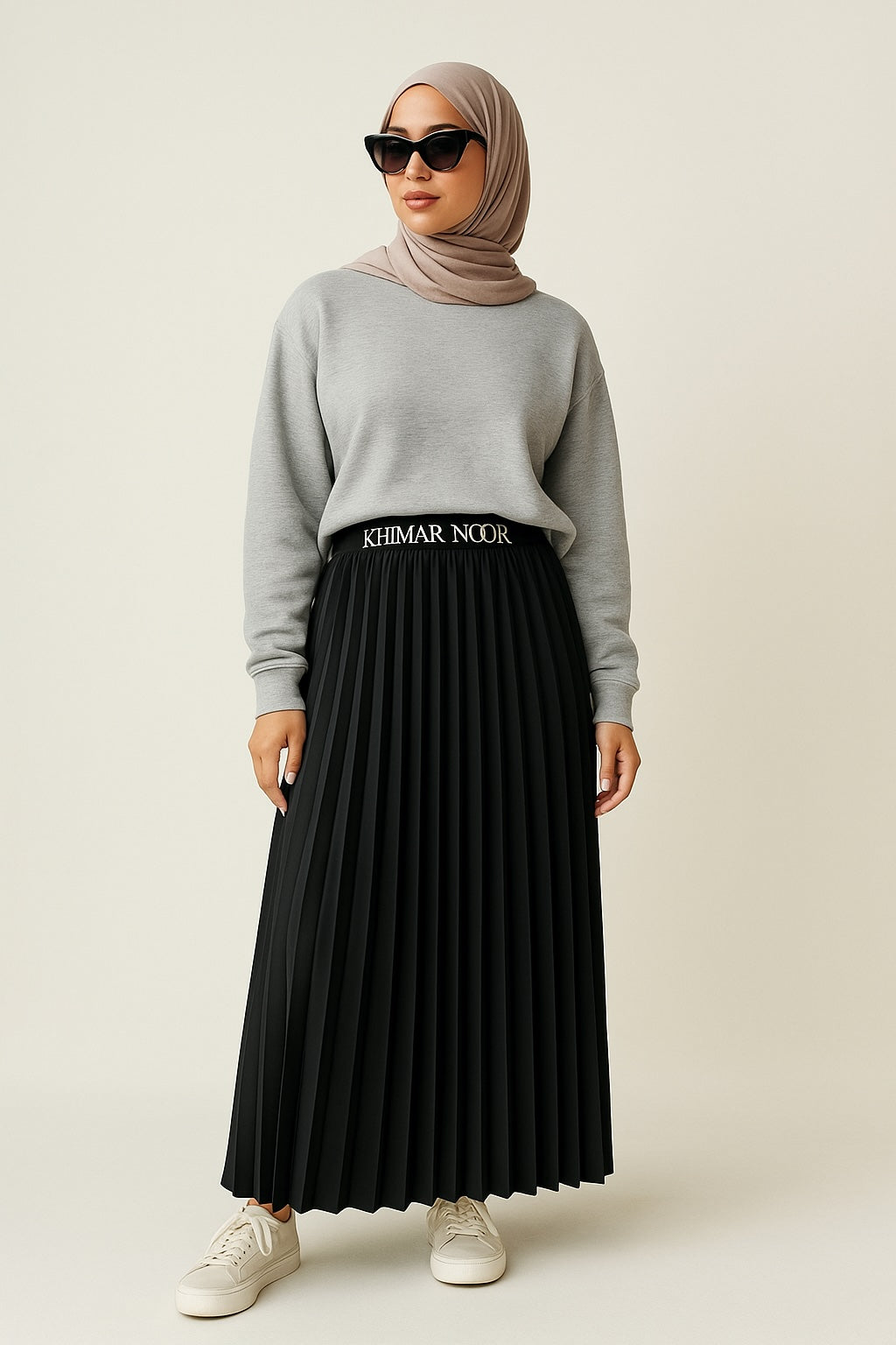 Black Pleated Maxi Skirt