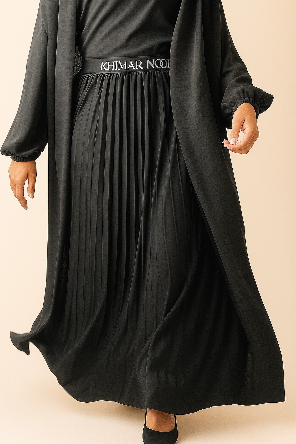 Black Pleated Maxi Skirt