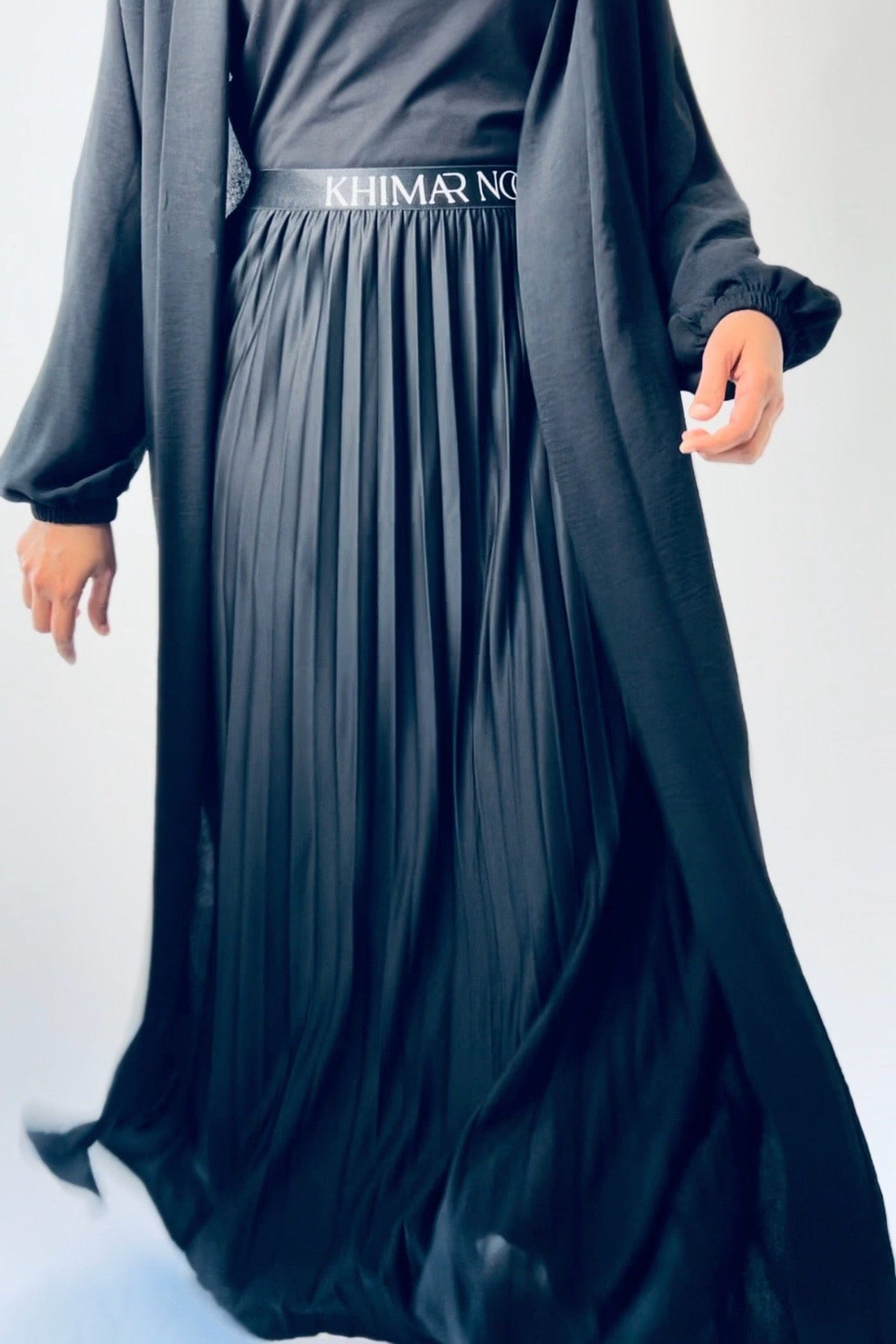 Black Pleated Maxi Skirt