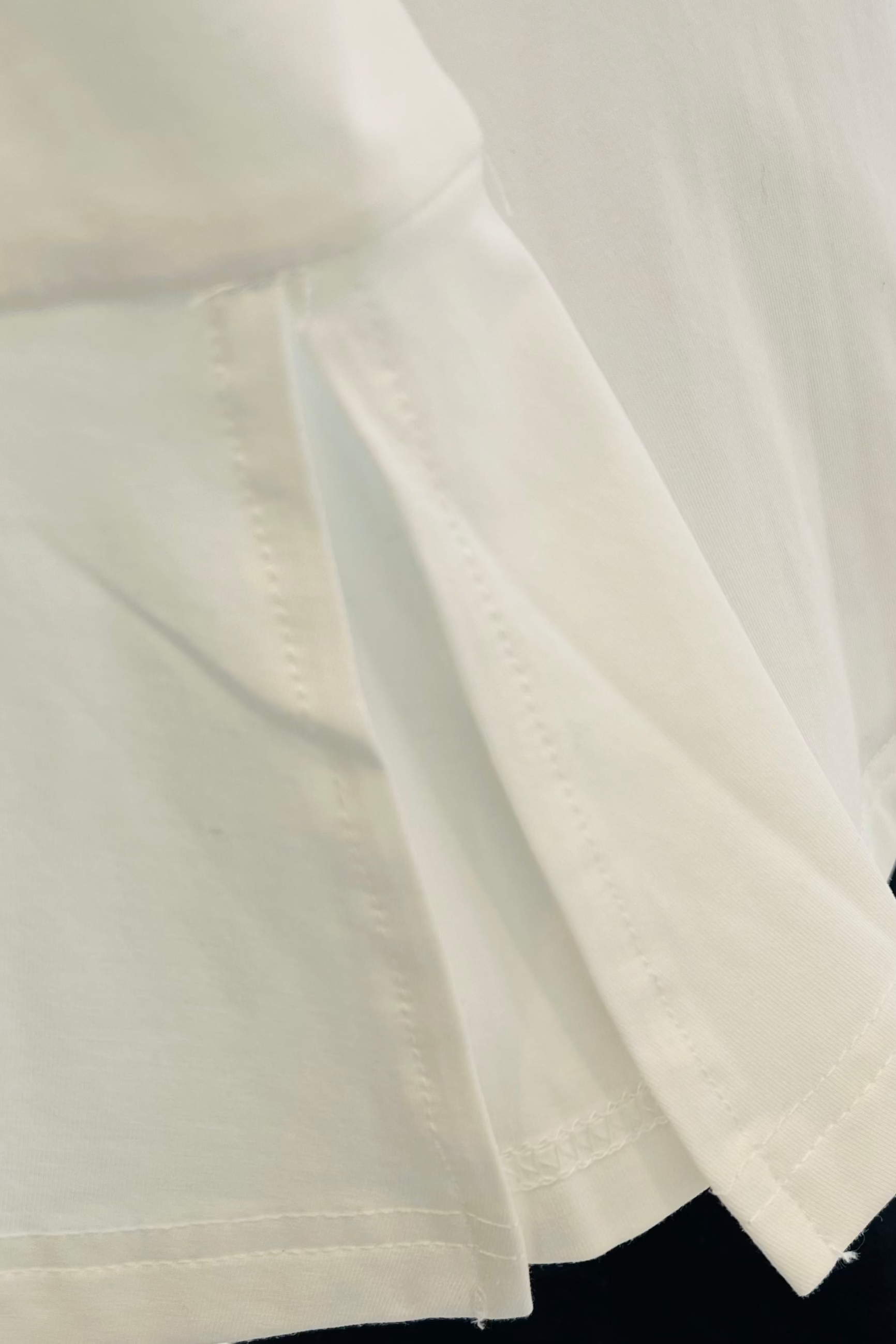 Classic Flare Sleeve Lined Cotton Top - Ivory