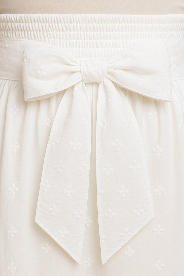 Cotton Eyelet Maxi Skirt - White
