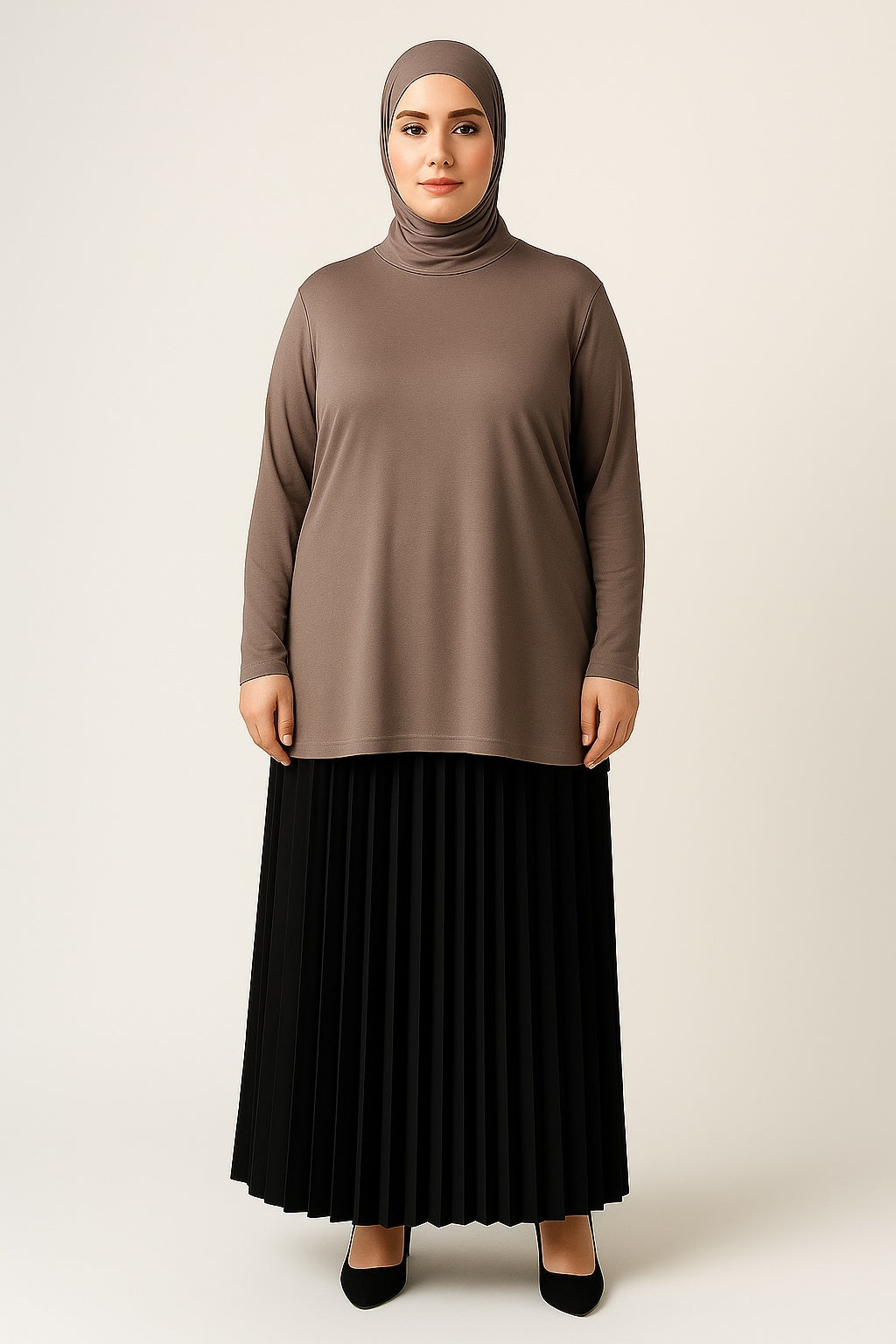 Black Pleated Maxi Skirt