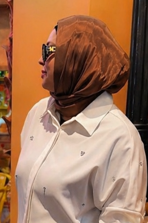 Organza Silk Hijab - Chestnut