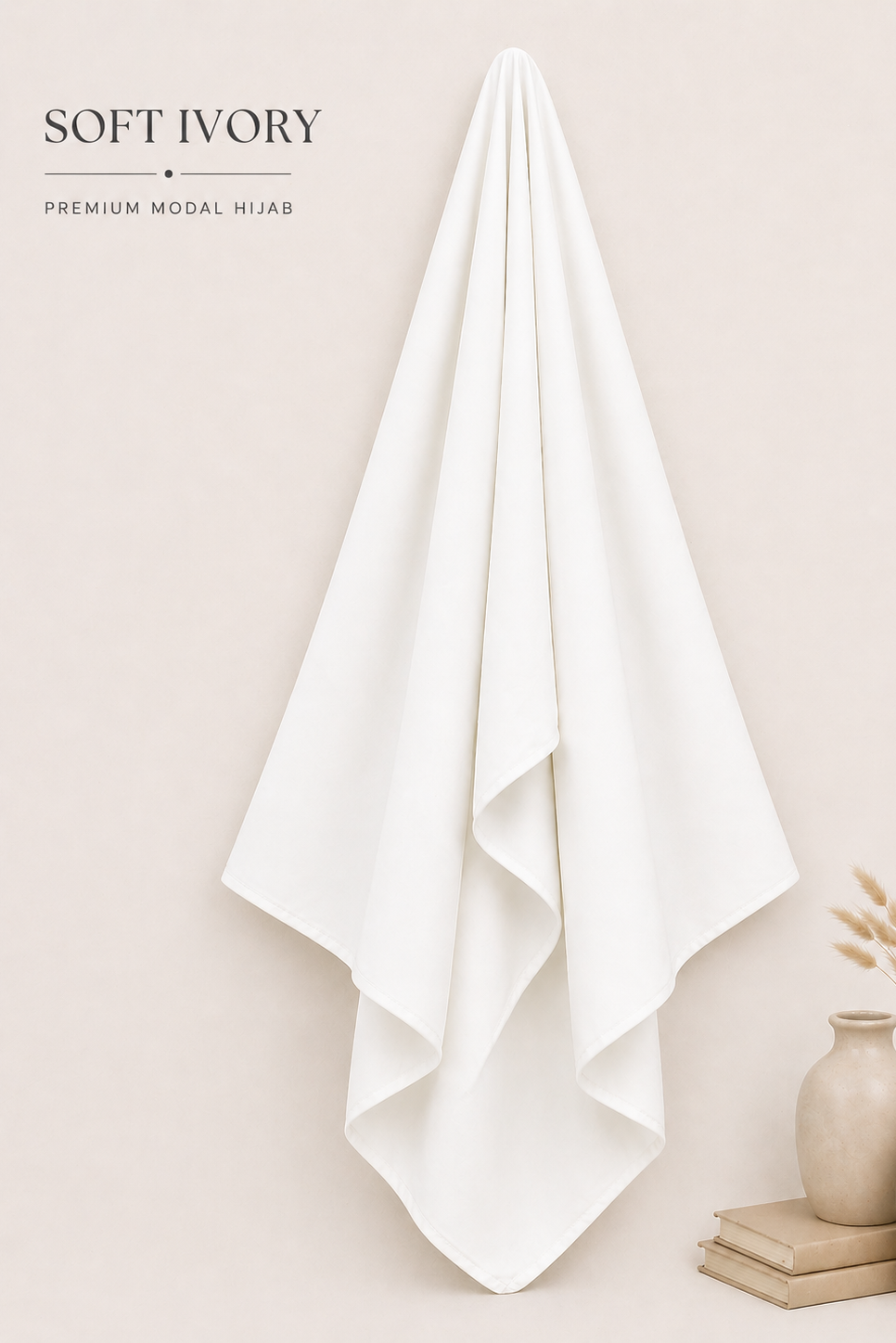 Premium Modal Hijab - Soft Ivory