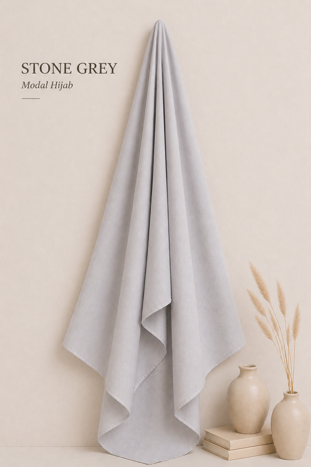 Premium Modal Hijab - Stone Grey