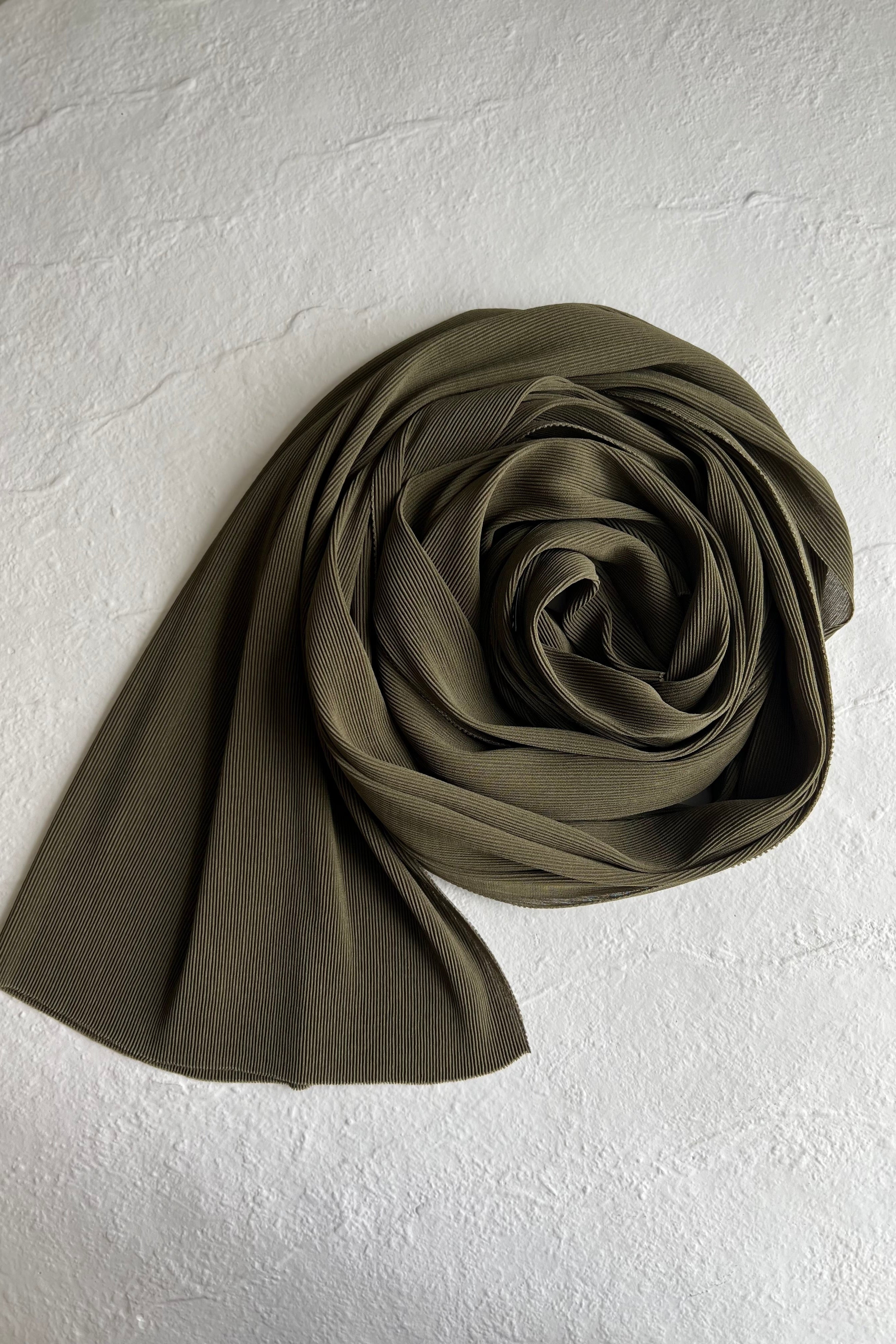 Pleated HIjab Army Green