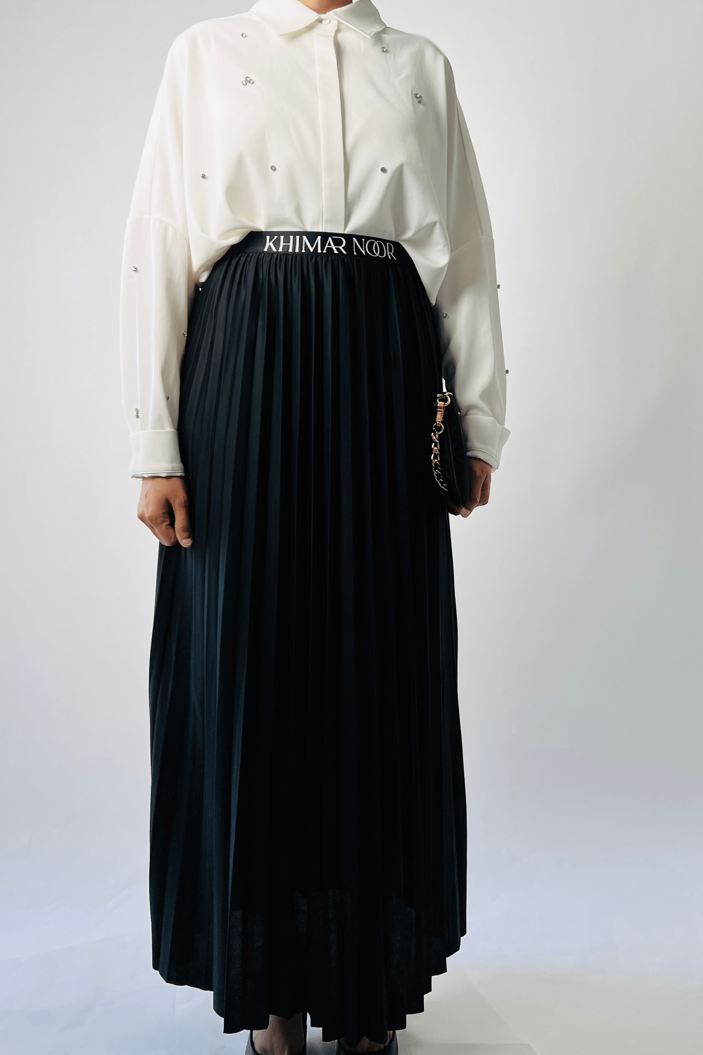 Black Pleated Maxi Skirt