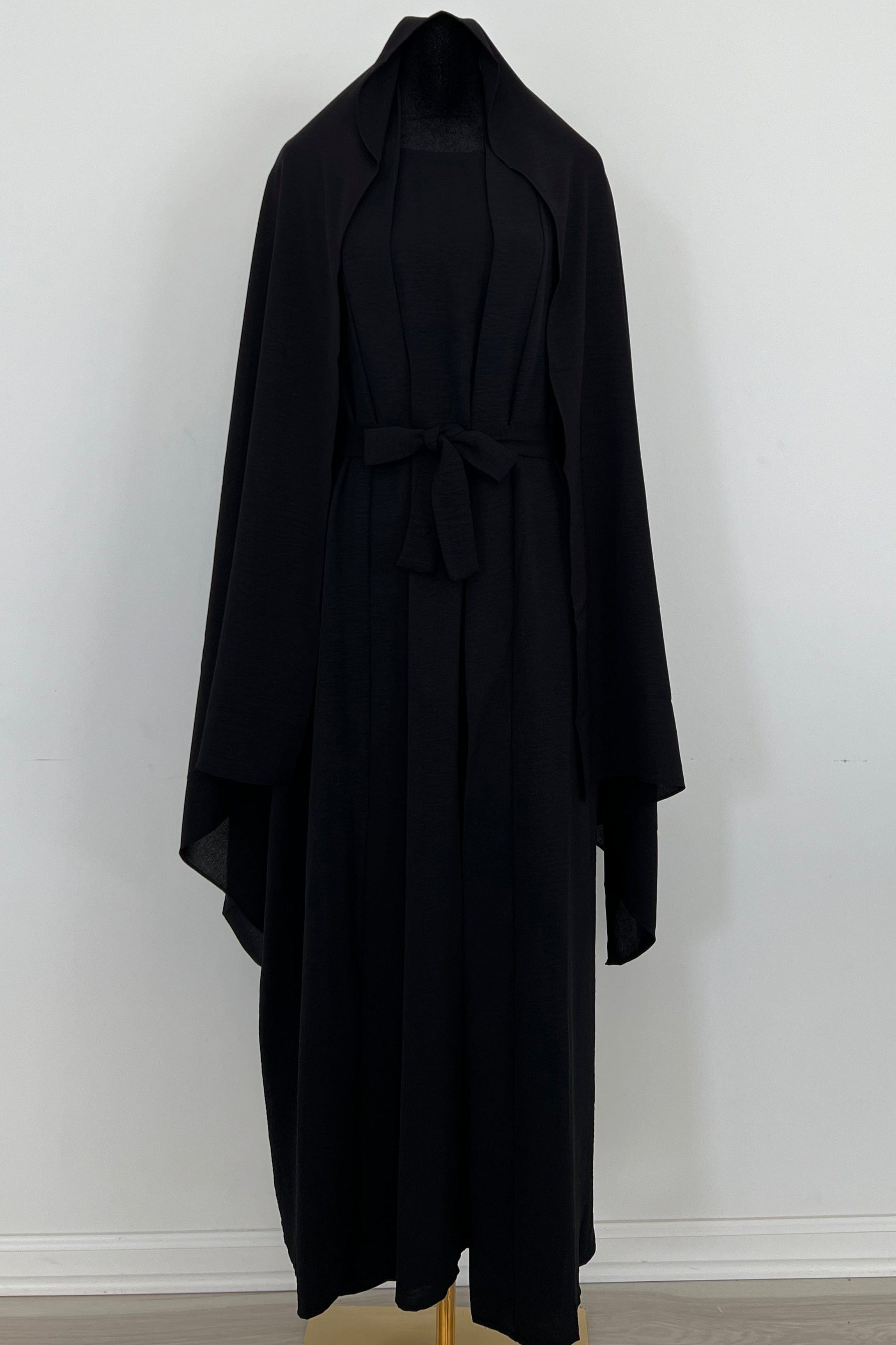 Essential 3 piece Abaya Set - Black