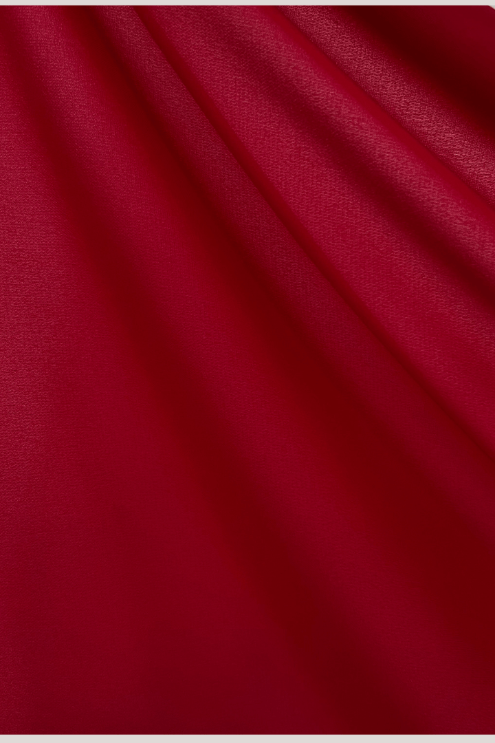 Luxe Chiffon Hijab - Deep Red