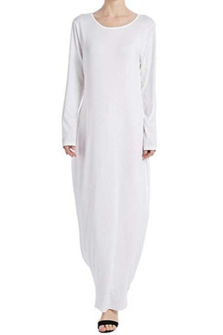 White Silk Maxi Dress with Inner